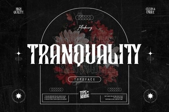Tranquality Font for Editorial Design